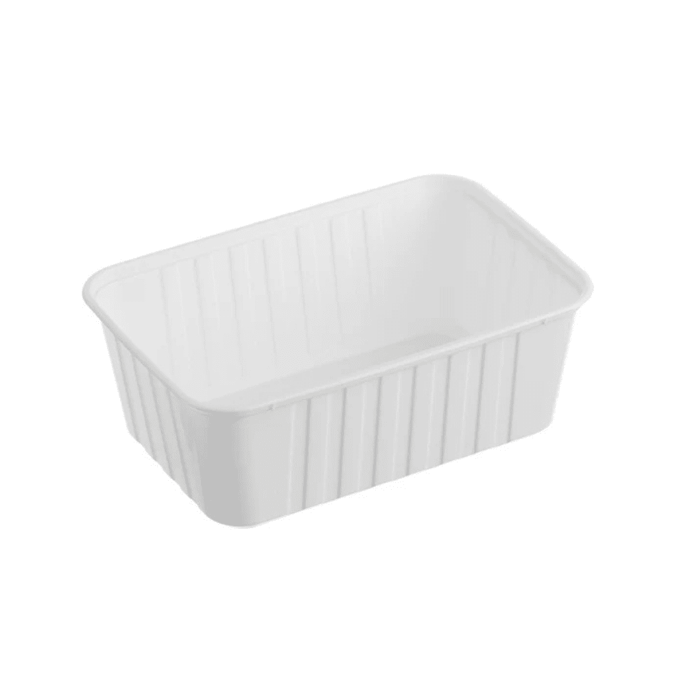 1000ml Ribbed T Container (White) - Image 1